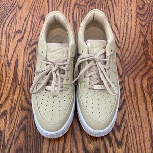 Beige Nike Air Force 1s